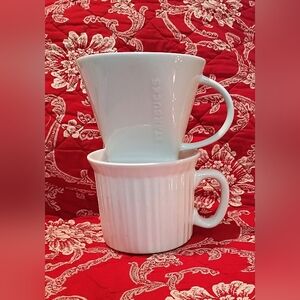 Starbucks Coffee Pour Over Ceramic Brewer White Drip Brew with Add Ons